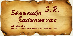 Spomenko Radmanovac vizit kartica